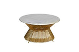 LUXE Iron Multi Pipe Gold Leaf Coffee Table with Stone Top-le-home-chic.myshopify.com-COFFEE TABLE