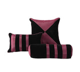 7-Piece Burgundy with Black Flocked Silk Bedding Comforter Set-le-home-chic.myshopify.com-BEDDING SET