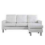 White Sectional Sofa - Small Space Reversible-le-home-chic.myshopify.com-SECTIONAL