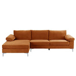 Modern Large Orange Velvet Fabric Sectional Sofa-le-home-chic.myshopify.com-SECTIONAL