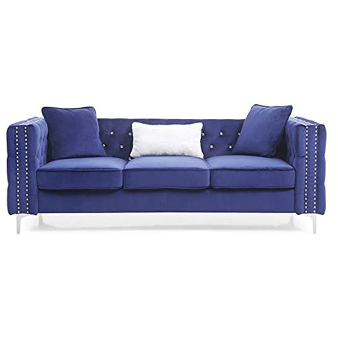 Glam Velvet Sofa in Blue-le-home-chic.myshopify.com-SOFA