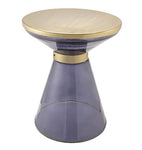 Coral Modern Round Side Table, 15", Blue, Gold-le-home-chic.myshopify.com-END TABLES SET