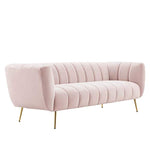 Channel Tufted Performance Velvet Sofa in Pink-le-home-chic.myshopify.com-VELVET SOFA