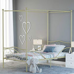 Metal Canopy Bed Frame W/Headboard and Footboard (Gold)-le-home-chic.myshopify.com-CANOPY METAL BED