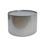 Modern Round Coffee Table with Hammered Iron, Silver-le-home-chic.myshopify.com-COFFEE TABLE