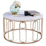 Modern Round Coffee Table - White Marble Finish-le-home-chic.myshopify.com-COFFEE TABLE