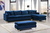 Modern Velvet Upholstered REVERSIBLE Sectional W/Gold Legs-le-home-chic.myshopify.com-SECTIONAL