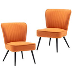 Modern Armless Accent Chair Set of 2  - Orange-le-home-chic.myshopify.com-ACEENT CHAIRS