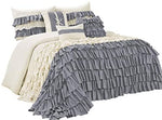 7 Piece Comforter Set King-Purple and Gray Several Ruffles-le-home-chic.myshopify.com-COMFORTER SET