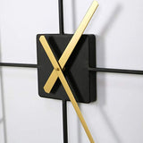 25 Inch Large Square Black Industrial Metal Wall Clock Battery Operated-le-home-chic.myshopify.com-CLOCKS