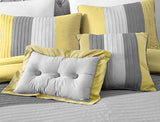 8-Piece Luxury Striped Comforter Set (Queen, Yellow/Gray/Paloma)-le-home-chic.myshopify.com-BEDDING SET