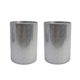 Modern Round Hammered Iron Accent Table (2 Pack) -Silver-le-home-chic.myshopify.com-END TABLES SET