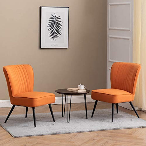 Modern Armless Accent Chair Set of 2  - Orange-le-home-chic.myshopify.com-ACEENT CHAIRS