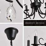 6-Lights Candle Chandelier-Vintage Crystal Fixture-le-home-chic.myshopify.com-LIGHTENING
