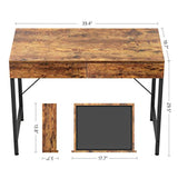 Computer Small Desk, 40 inches with 2 Storage Drawers-le-home-chic.myshopify.com-COMPUTER DESK