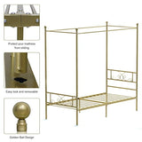 Gold Metal Canopy Bed Frame No Box Spring Needed-le-home-chic.myshopify.com-GOLD METAL BED