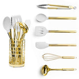 Gold & Red Kitchen Utensils Set with Holder-le-home-chic.myshopify.com-KITCHEN UTENSILS