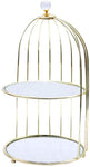 Mirrored Glass Birdcage Bathroom Tray Large Vanity Tray-le-home-chic.myshopify.com-MAKE UP ORGANIZERS