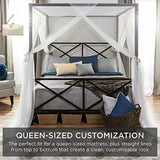 Queen Size Modern Metal Canopy Bed w/Mattress Support-le-home-chic.myshopify.com-CANOPY METAL BED FRAME