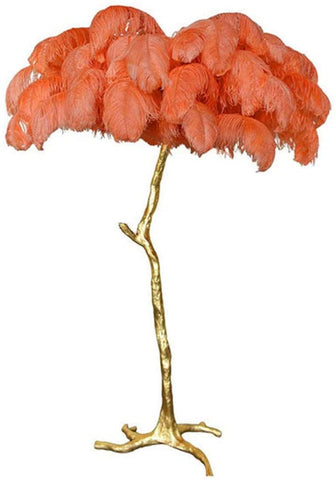 Modern LED Feather Gold Copper Brass Resin Floor Lamp Tripod Standing-le-home-chic.myshopify.com-FEATHER FLOOR LAMP