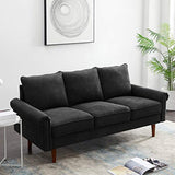 2 Piece Sofa Set Mid Century Modern Upholstered (Black)-le-home-chic.myshopify.com-SOFA SET