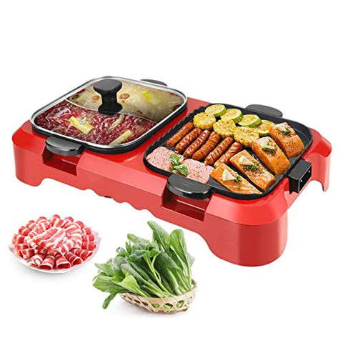 2 in 1 Electric Smokeless Grill and Hot Pot Dual Temperature Control-le-home-chic.myshopify.com-COOKWARE