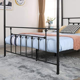Canopy Bed Frame Metal Platform Mattress Foundation-le-home-chic.myshopify.com-CANOPY METAL BED FRAME
