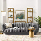 Vertical Channel Tufted Performance Velvet Sofa  in Gray-le-home-chic.myshopify.com-GREY SOFA