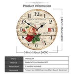 14 Inch Flower Art Hanging Clock-Silent Non-Ticking Battery Operated-le-home-chic.myshopify.com-CLOCKS