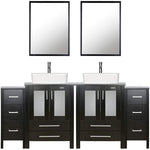 72” Bathroom Vanity Sink Combo Black W/Side Cabinet Vanity-le-home-chic.myshopify.com-BATHROOM VANITY SET