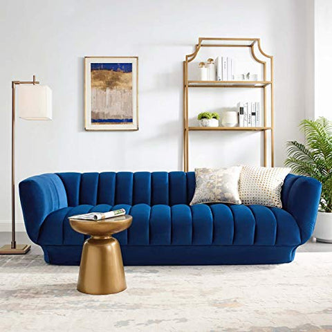 Vertical Channel Tufted Performance Velvet Sofa in Navy-le-home-chic.myshopify.com-NAVY BLUE SOFA