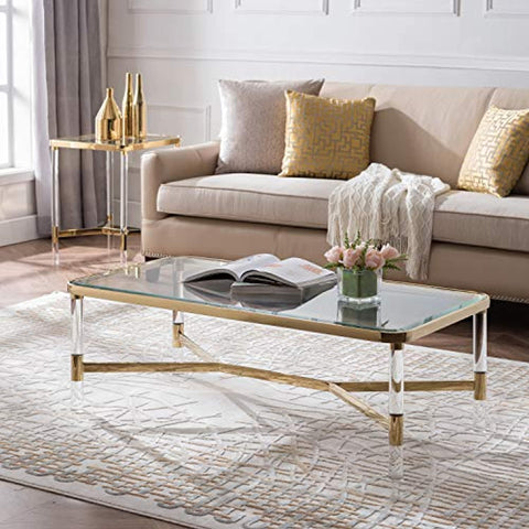 Chic Acrylic & Gold Coffee Table (ART DECO)-le-home-chic.myshopify.com-COFFEE TABLE