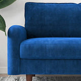 Velvet 72" Round Arms Sofa with Solid Wood Frame (Space Blue)-le-home-chic.myshopify.com-SOFA SECTIONAL