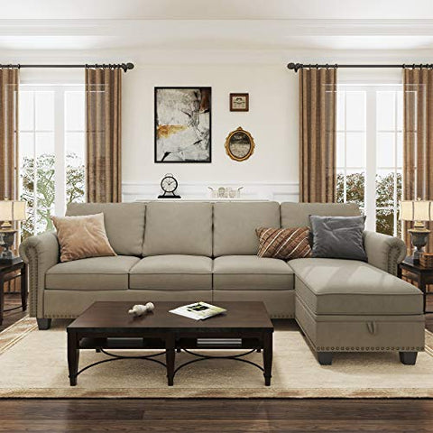 Convertible Sectional Sofa Couch with Reversible Chaise, L Shaped-le-home-chic.myshopify.com-SECTIONAL