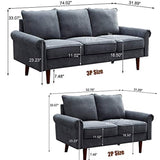 2 Piece Sofa Set - Mid Century Modern (Light Gray)-le-home-chic.myshopify.com-SOFA SET