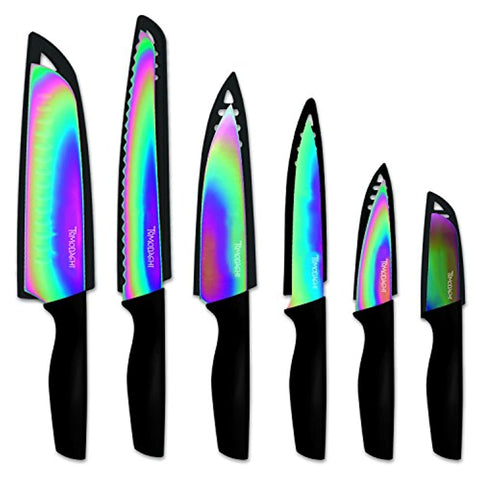 Rainbow Titanium – 12 Piece Cutlery Set – Multi-le-home-chic.myshopify.com-KNIVES