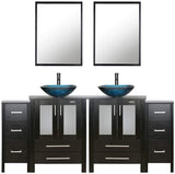 72” Bathroom Vanity Sink Combo Black W/Side Cabinet Vanity-le-home-chic.myshopify.com-BATHROOM VANITY SET