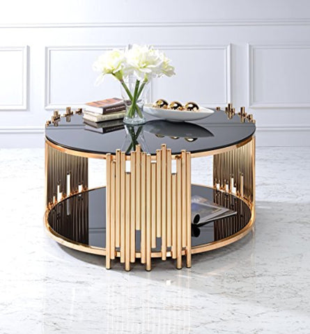 Coffee Table - - Gold & Black Glass-le-home-chic.myshopify.com-COFFEE TABLE