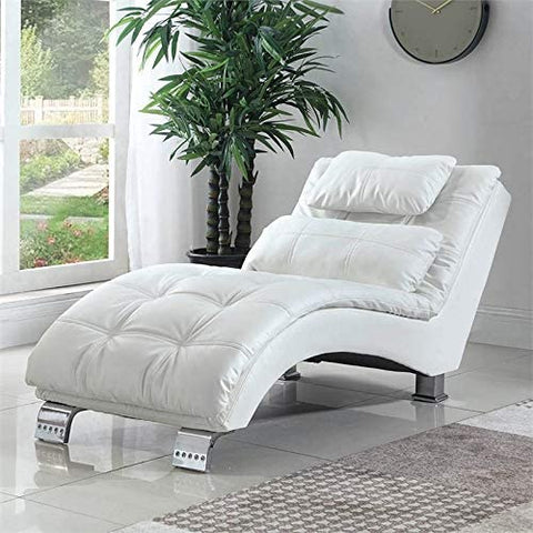Leather Tufted Chaise Lounge in White-le-home-chic.myshopify.com-ACCENT CHAIR