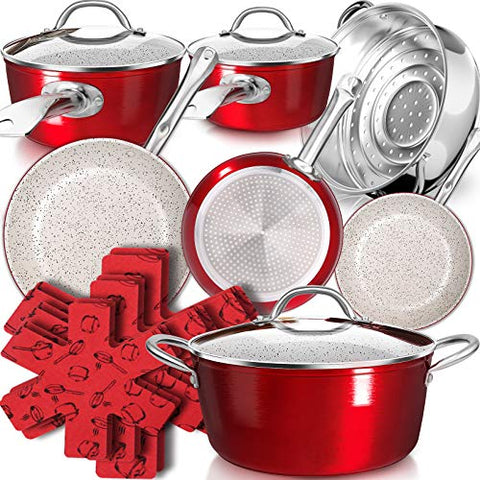 Ultra Non-Stick 16-Piece Marble Coating Induction Cookware Sets-le-home-chic.myshopify.com-COOKWARE SET
