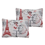 Elegant 7-Piece Comforter Set (Paris, Q, Red)-le-home-chic.myshopify.com-BEDDING SET