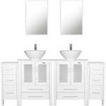 72’’ Bathroom Vanity Sink Combo White W/Side Cabinet Vanity-le-home-chic.myshopify.com-BATHROOM VANITY SET