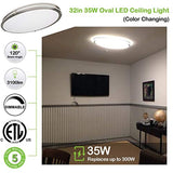 32 Inch Oval LED Ceiling Light, 35W [300W Equivalent]-le-home-chic.myshopify.com-LIGHTENING