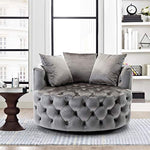 Swivel Accent Chair-Velvet Round Barrel Chair with 3 Pillow-le-home-chic.myshopify.com-ROUND SOFA CHAIR
