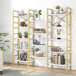 5 Tier Etagere Large Open Bookshelf Faux White Marble Look Shelves-le-home-chic.myshopify.com-BOOKCASE