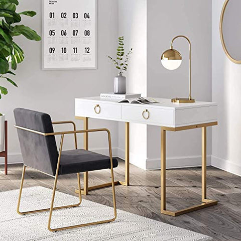 Two-Drawer Home Office Computer Desk Vanity Table-le-home-chic.myshopify.com-COMPUTER DESK