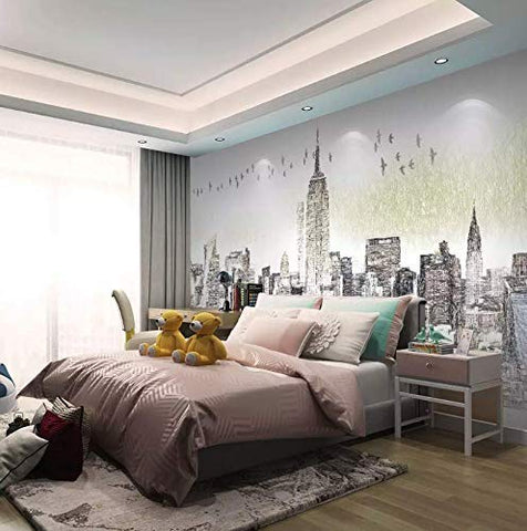 Charcoal City Wallpaper New York City Wall Mural Monochrome-le-home-chic.myshopify.com-WALLPAPER