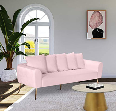 Contemporary Velvet Upholstered Sofa - Gold Steel Legs-le-home-chic.myshopify.com-VELVET SOFA