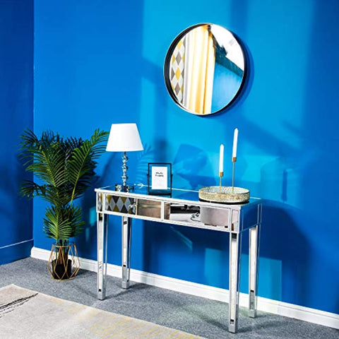 Mirrored Desk/Console  Table with 2 Drawers-le-home-chic.myshopify.com-CONSOLE DESK