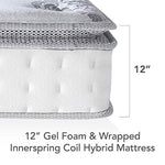 Cool Gel Memory Foam & Innerspring Hybrid 12-Inch Pillow Top Mattress-le-home-chic.myshopify.com-MATTRESS